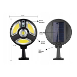 LED žibintas su judesio davikliu ir nuotolinio valdymo pulteliu, juodas