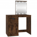 vidaXL Kosmetinis staliukas su LED, ąžuolo, 90x50x132,5cm, mediena