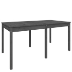 vidaXL Sodo stalas, pilkas, 159,5x82,5x76cm, pu&scaron;ies medienos masyvas
