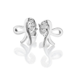 Hot Diamonds Gražūs sidabriniai auskarai su deimantais Bow Much Loved DE730 sHD1625