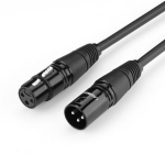 XLR mikrofono kabelio prailgintuvas 3m, juodas, Juoda
