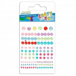 Dekoratyviniai lipnūs kristalai, apvalūs, spalvingi