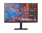 Monitorius Samsung ViewFinity S8 27" 4K Ultra HD IPS LED Monitorius, Juodas, 3840x2160, HDMI, USB hub, Auk&scaron;čio Reguliavimas, Plok&scaron;čias Ekranas