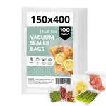 Gofruoti vakuumavimo mai&scaron;eliai maistui 15x40 - 100 vnt + etiketės