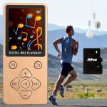 MP3 grotuvas 32G Atminties Kortelė MP3 Muzikos Grotuvas MP4 Vaizdo Grotuvas,  Auksinės spalvos