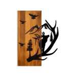 Sieninė dekoracija Deer and Mountain, 1 vnt.
