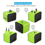 Universalus tarptautinis kelioninis adapteris USB-A Type-C,  Mėlyna