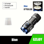 USB LED Žibintuvėlis su 4 režimais, Mėlyna