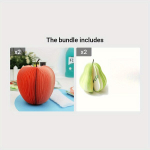 Obuolio formos lipnūs lapeliai, Apple Red*2 + Sydney Green*2