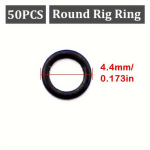 Žvejybos sistemėlių apvalūs žiedai 4.4mm, 50 vnt., 50vnt-Apvalus-4,4mm