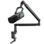 FIFINE AmpliGame TAM8 laidinis mikrofonas su stovu ir RGB ap&scaron;vietimu|USB/XLR