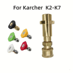 Auk&scaron;to slėgio plovimo adapteris Karcher K2-K7 su antgaliais, L4 Kai Chi K serijos 1/4 greitas sujungimas + 5 spalvoti purk&scaron;tukai