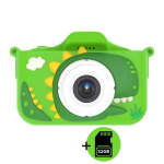 Skaitmeninis fotoaparatas Vaiki&scaron;kas fotoaparatas DINOZAURAS +32 GB MicroSD. Fotografavimas ir filmavimas. Žaidimai, USB laikmena duomenų perkėlimui, dirželis ant kaklo.