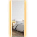 HOMCOM viso ilgio veidrodis 40 x 120 cm stovintis veidrodis su LED ap&scaron;vietimu, sieninis veidrodis su jutikliniu valdymu, berėmis grindų veidrodis, skirtas miegamajam, svetainei, Skaidrus