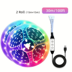 RGB I&scaron;manioji LED Juostelė Namams, 30M/100FT