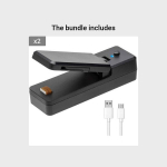 Įkraunamas dėklų sandariklis su USB jungtimi 2in1., Juoda*2