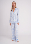 Pižama su gėlių ra&scaron;tu FLOSSED IN FLOWERS 5507/040 Giulia, spalva white/blue floral print/blue pipping, L