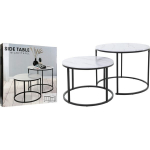 2-ių dalių kavos staliukų komplektas Set, baltas/juodas