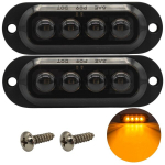 Dūminis 4 LED gabaritinis žibintas 12-24V, 2 vnt. - oranžinis