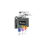 &Scaron;e&scaron;iakampių raktų su rutuline galvute rinkinys Bradas HX 1,5-10 mm, multicolour / short, 9 vnt.