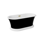 Vonia Besco Ziva Black&White Matt, 160 x 75 cm, su sifonu su persipylimu slim gold