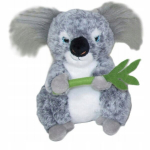 Pliu&scaron;inė pilka koala su lapeliu, 25cm, 2 spalvos