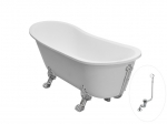 Vonia Besco Olaya 160, White+Chrome, su sifonu su persipylimu Klik-klak Chrome