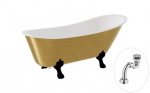 Vonia Besco Olaya Glam 160, Gold+Black, su sifonu Klik-klak Chrome