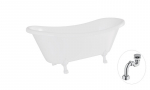 Vonia Besco Amelia 190, White+White, su sifonu Klik-klak Chrome