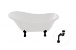 Vonia Besco Otylia 170, White+Black, su sifonu Klik-klak Black