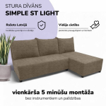 Kampinis i&scaron;skleidžiamas sofos komplektas St Light, Podrez, Smėlio spalvos