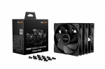 Be Quiet Korpusinis ventiliatorius PURE WINGS 3 BL137, 120mm, 3 ventiliatoriai, 80m&sup3;/h, 1500RPM, 1.17mmH2O, juodas
