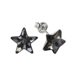 Vaiki&scaron;ki sidabriniai auskarai moterims DiamondSky &bdquo;Žvaigždutė (Silver Night)" su Swarovski kristalais