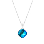 Kaklo papuo&scaron;alas moterims DiamondSky "Glare II (Bermuda Blue)" su Swarovski kristalais, Golden