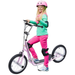 Vaikų paspirtukas su pneumatinėmis padangomis Kickscooter Scooter Tretroller Cityroller vaikams Kickboard 16 colių nuo 5 metų Auk&scaron;čio reguliavimas Rožinis 143 x 58 x 92-100 cm