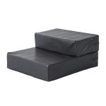 Naminių gyvūnų laiptai Gyvūnų kilimėlis 2 pakopos Sulankstomi &scaron;unų laiptai Laiptų kilimėlis katėms ir &scaron;unims Juodas L45 x B39 x H20 cm