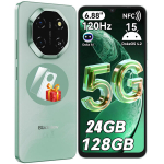 Telefonas 5G Blackview SHARK 6 8/128GB SD 2TB, 6.88" 120Hz, 5000mAh Android 15 Dual SIM Face ID - Žalia