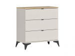 Komoda Black Red White Glamour, balta