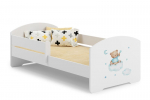 Vaiki&scaron;ka lova Luk su čiužiniu ir apsaugine tvorele 164 cm x 85 cm x 63 cm Blue Teddy Bear