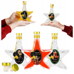 5x Kalėdinės "žvaigždės" buteliukai 200ml su dekoracijomis