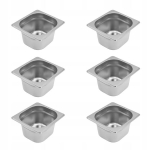 Gn 1/6 Nerūdijančio plieno indas 100mm, 6 vnt. rinkinys