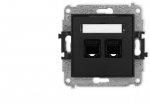 Karlik Icon dvigubas kompiuterinis lizdas 2xrj45, juodas