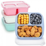 Bento dėžutė vaikams, 3 skyreliai, suduojama, ra&scaron;omajai, darbui, 4 vnt