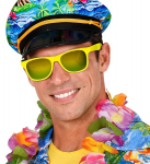 80's NEON YELLOW GLASSES WITH REVO LENSES
