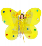 BUTTERFLY SET YELLOW (wings, headpiece, magic wand)
