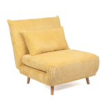 Sofa SOLACE vienvietė su miegama funkcija, garstyčių spalvos kordas 83x91x84 cm