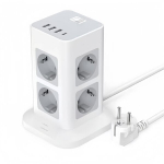 8 lizdų bok&scaron;tinis ilgintuvas su USB C ir jungikliu, 3600 W