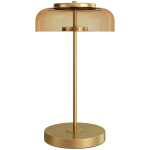 LED stalinė lempa, 23 cm skersmens, 40 cm auk&scaron;čio, aukso spalvos.