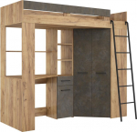 Dviauk&scaron;tė lova Meblocross Floor P, 200x80 cm, ruda