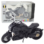 Metalinis sportinio motociklo modelis su &scaron;viesos ir garso efektais, 1:12, juodas/auksinis